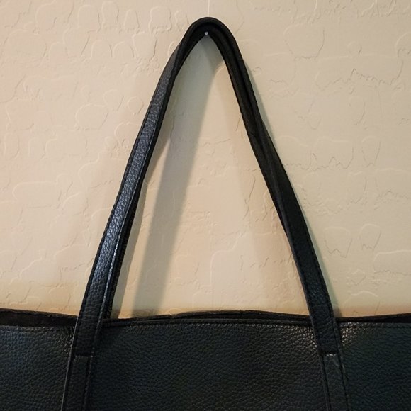 Vince Camuto Black Vegan Leather Purse Luck Tote Computer Shoulder Bag - Picture 9 of 15